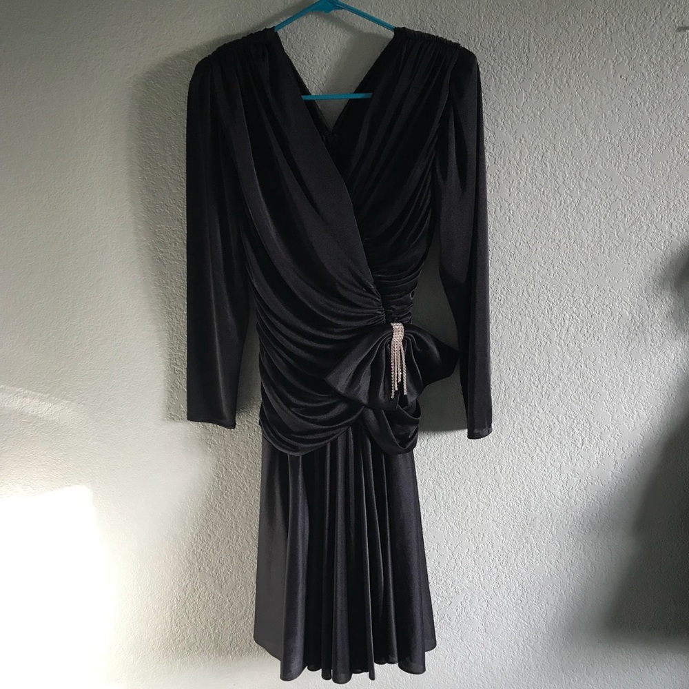 Vintage 1980s Black Prom Dress